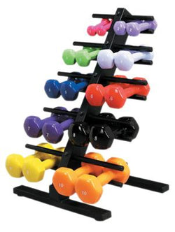 CanDoå¨ vinyl coated dumbbell - 10 Piece Set with Floor Rack - 2 each 1, 2, 3, 4, 5