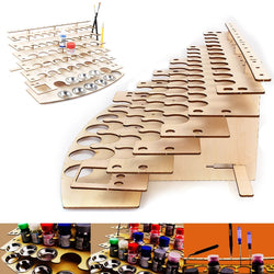 57 Pots Wooden Acrylic Color Paints Bottle Storage Rack Holder Organizer