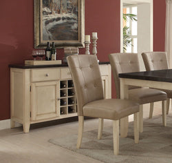 Acme Faymoor Limestone Faux Marble Antique White Dining Server