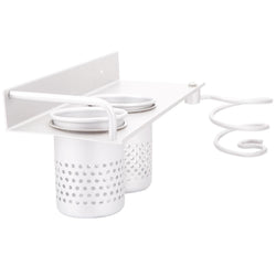 3-in-1 Wall Mounted Aero Aluminum Toothbrush Hair Dryer Organizer Holder Storage Rack Silver