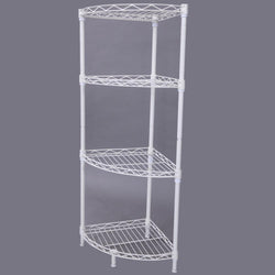 XM-243W Fan-shaped Carbon Steel Metal Assembly 4-Tier Storage Rack Ivory White