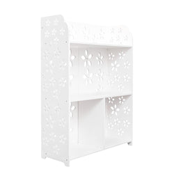 Wood-plastic Board Two Tiers Multifunctional Storage Rack White