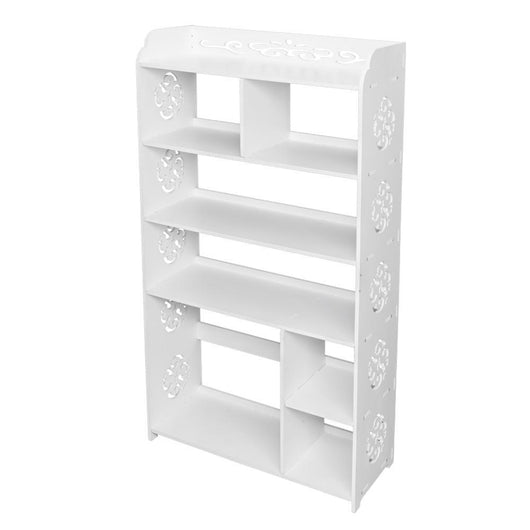 Wood-plastic Board Five Tiers Multifunctional Storage Rack White