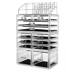 4Pcs/Set Plastic Cosmetics Storage Rack Transparent