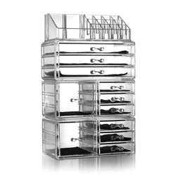 SF-1122-10 4Pcs / Set Plastic Cosmetics Storage Rack Transparent