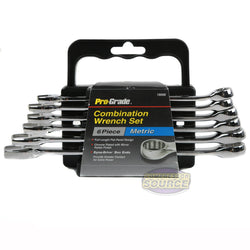 6 Piece Pc Combination Wrench Set Metric Storage Rack Full Polish Chrome Polish 19006