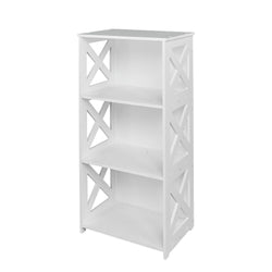 Wood-plastic Board Three Tiers Triangle Storage Rack White
