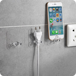 2/5/10pcs Cable Holder Power Plug Socket Hook Bag Hanger Home Wall Decal Organizer Storage Racks For Kitchen Office Living Room