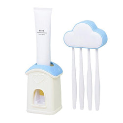Automatic Squeeze Toothpaste Machine with Cloud Shape Toothbrush Storage Rack
