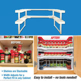 2 Layers Adjustable Spicy Shelf Stackable Shelving Spice Rack Kitchen Storage Rack Organizer Holder