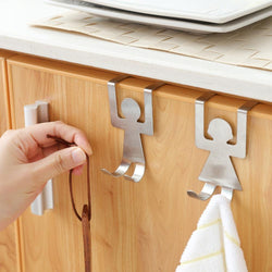 2Pcs  A Set Stainless Steel Lovers Shaped Hooks Home Kitchen Hanger Clothes Storage Rack Tool  8 x 4.5cm Enfeites Para Casa@YL