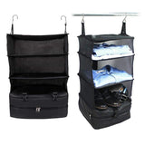 3-Layer Portable Foldable Wardrobe Bag Travel Duffel Luggage