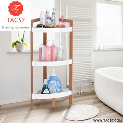 3 Tier Corner Shelf Tower Storage Bathroom