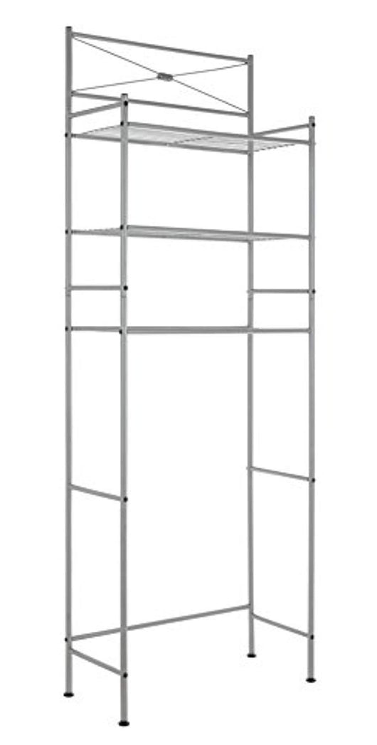 Finnhomy 3 Shelf Bathroom Space Saver Over The Toilet Rack Bathroom Corner Stand Storage Organizer Accessories Bathroom Cabinet Tower Shelf with Nickle Finish 23.5