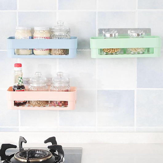 Wall Stick Type Bathroom Kitchen Storage Rack