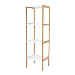 Two Tone 4-Tier Square Tower, Storage Rack, Shelving Unit