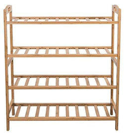 Sorbus Bamboo Shoe Rack - 4-Tier Shoes Rack Organizer - Perfect Bench for Hallway Entryway, Mudroom, Closet, Bedroom, etc