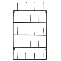 5 Tier Black Metal Wall Mounted Kitchen Mug Hook Display/Cup Storage Organizer Hanger Rack - MyGift
