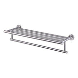 KES 24-Inch Large Towel Rack with Shelf Stainless Steel Single Towel Bar Dual Hanger Storage Organizer Modern Style Wall Mount Brushed Finish, A2010S60-2