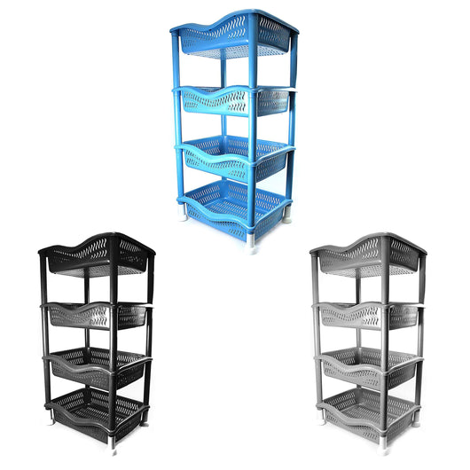 4 Tier Plastic Kitchen Food Storage Rack Easy to Assemble 0183