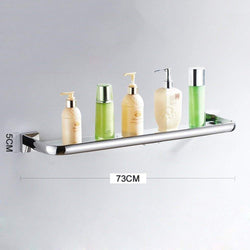 DEED Wall Hanging Mount Rack Toilet Shelf Stainless Steel Bathroom Shelf Dressing Table Dressing Table Tempered Glass Mirror Frame Storage Rack,73cm
