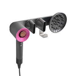 KAIYING Wall Mount Hair Dryer Holder,Magnet Bracket Stand Holder Storage Rack Organizer for Dyson Supersonic Hair Blow Dryer, Power Plug, Diffuser and Nozzle,Aluminum (Large)