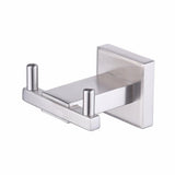 KES SUS 304 Stainless Steel 4-Piece Bathroom Accessory Set RUSTPROOF Including Towel Bar Toilet Paper Holder Towel Ring Double Robe Hook Wall Mount Contemporary Square Style Brushed Finish, LA242DG-42