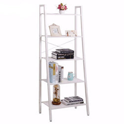 5 tier Ladder Bookcase Shelves Storage Rack