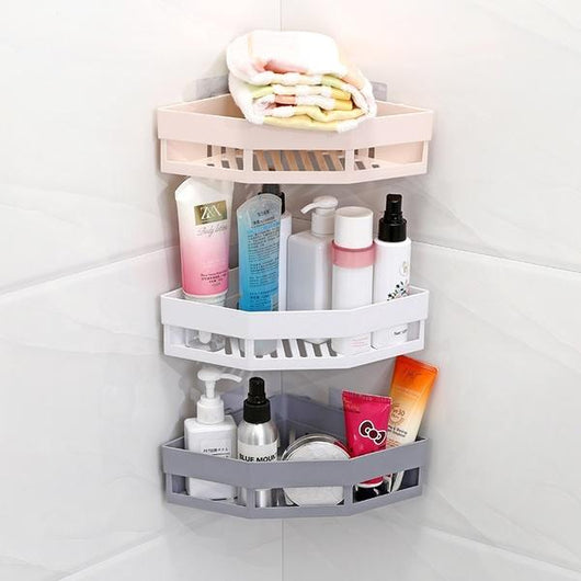 Punch-free Corner Racks Bathroom Washstand Bathroom Seamless Wall-mounted Tripod Storage Rack