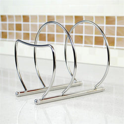 ZH Stainless Seel Kitchen Saucepan/Pot/Pan Lid Storage Rack Holder, Cutting Board Rack Drain Rack, Versatile Cupboard Organizers