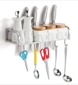 Stainless Steel Kitchen Shelf Seasoning Shelves Wall Hanging Spice Holder Multifunction Kitchen And Bathroom Pendant (Size : D)