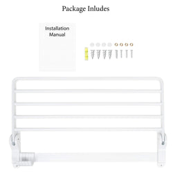 brightmaison Clothes Drying Rack Wall Mounted Folding Adjustable Collapsible (White)
