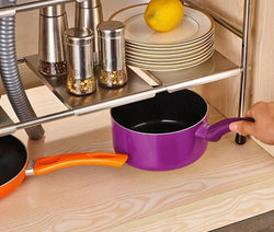 YANW-SHELF Kitchen Shelf Microwave Oven Seasoning Oven Rack, Under The Sink Shelf Stainless Steel Multifunction Modern Family Kitchen Storage Rack, Bearing 50kg (Color : Silver, Size : 8 Board)