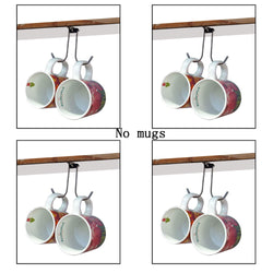 YYST Under Cabinet Mug Cup Holder Banana Hanger Under Cabinet Storage Rack - 4/PK
