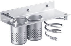 Wall Mount Hair Dryer Holder Multifunctional Bathroom Organizer Collection Storage Rack Spiral Hair Care Tools Hanging Rack Toothbrush Storage