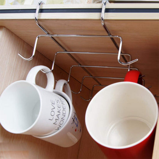 Happy Trees Cup Storage Rack with 10 Hooks, Mug Holder Rack under Cabinet