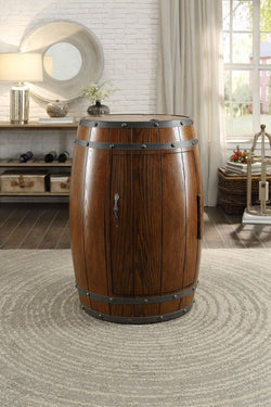 Capella Industrial Barrel Wine Refrigerator in Dark Oak