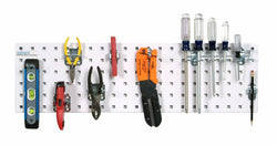 Shop for locboard lbs31t wht white tool storage kit with 1 31 5 in x 9 in 18 gauge steel square hole pegboard 8 pc lochook assortment