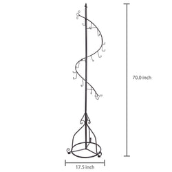 MyGift Elegant Black Metal 14 Hook Spiral Coat Hanger/Bag Display/Garment Rack Stand