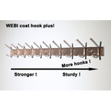 10 Hooks,WEBI Heavy Duty Stainless Steel 304 Hook Rail Coat Rack with 10 Hooks, Satin Finish, Great Home Storage & Organization for Bedroom, Bathroom, Foyers, Hallways,2Packs