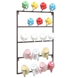 5 Tier Black Metal Wall Mounted Kitchen Mug Hook Display/Cup Storage Organizer Hanger Rack - MyGift