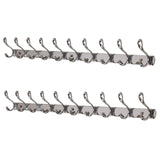 Dseap Wall Mounted Coat Rack Hook: 10-Hooks, 37-5/8” Long, 16” Hole to Hole, Heavy Duty, Stainless Steel, for Coat Hat Towel Robes Mudroom Bathroom Entryway (Dual-Holes, Chromed, 2 Packs)
