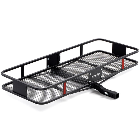 60” x 24” Cargo Hitch Carrier by Vault - Haul Your Cooler and Camping Gear with this Rugged Steel Constructed Storage Rack and Basket for Your Truck or SUV - Easily Mounts to Trailer Towing Hitches