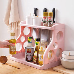 Double Kitchen Seasoning Storage Rack Floor Stand