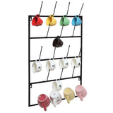 5 Tier Black Metal Wall Mounted Kitchen Mug Hook Display/Cup Storage Organizer Hanger Rack - MyGift