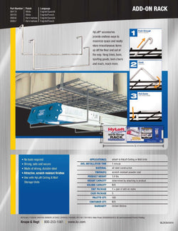HyLoft 00656 Add-On Storage Rack Accessory for HyLoft Model 625 and 651, Hammertone, 2-Pack