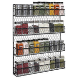 4 Tier Mounted Spice Rack Storage Organizer