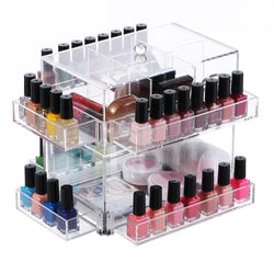 Ikee Design® Premium Acrylic Rotating Nail Polish Storage Rack Makeup Organizer