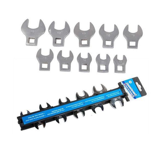 Crows Foot Spanner Set 10pce 10mm - 19mm x 3/8