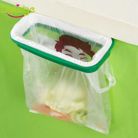 1 pc Kitchen Trash Bracket Plastic Cupboard Door Back Hook Bracket Trash Garbage Bag Garbage Bag Storage Rack Shelf